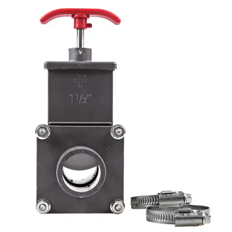Sonderaktion PVC Absperrschieber Ø 38 mm + 2 Stk. V2A Schellen