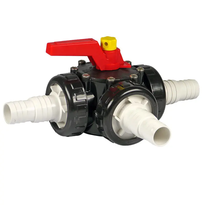 Praher 3-Wege Drehschieber mit d 32/d38 mm (Überwurfmutter abschraubbar) Saisonangebot