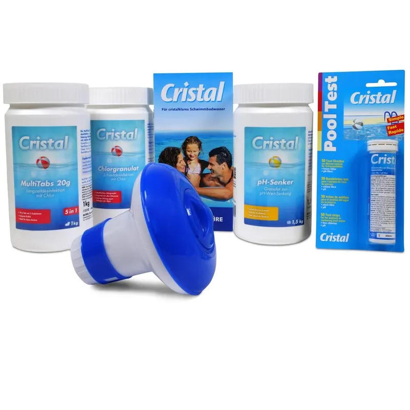 CRISTAL Poolpflege-SET Chlor 3,7 kg - Wasserpflege StarterSet Neue Kollektion