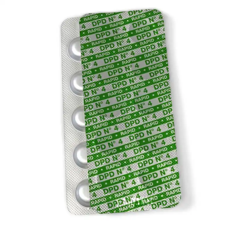 50 Stk. DPD 4 Rapid Tabletten für Pooltester Sauerstoff (5 Streifen) Abverkauf