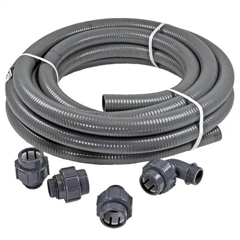 Ausverkauf Anschluss-SET 12m FlexFit flexibler PVC Druckschlauch Ø 50mm + Fittinge