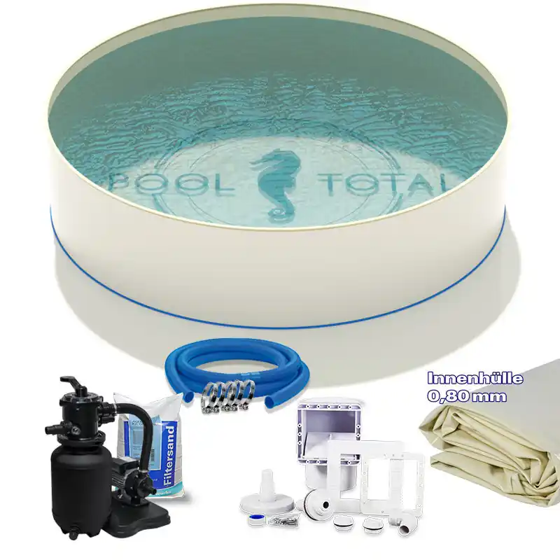Pool-Set Karibik mit sandfarbener Innenfolie TOP+ 3,50 x 1,35m Folie 0,8mm Jetzt Kaufen