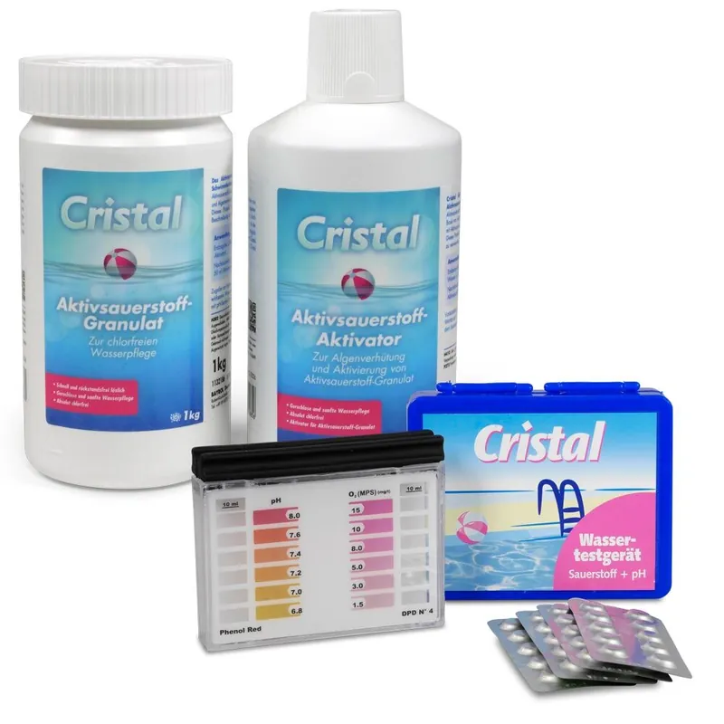 Direktkauf CRISTAL SET Aktivsauerstoff Granulat, Aktivator + Tester