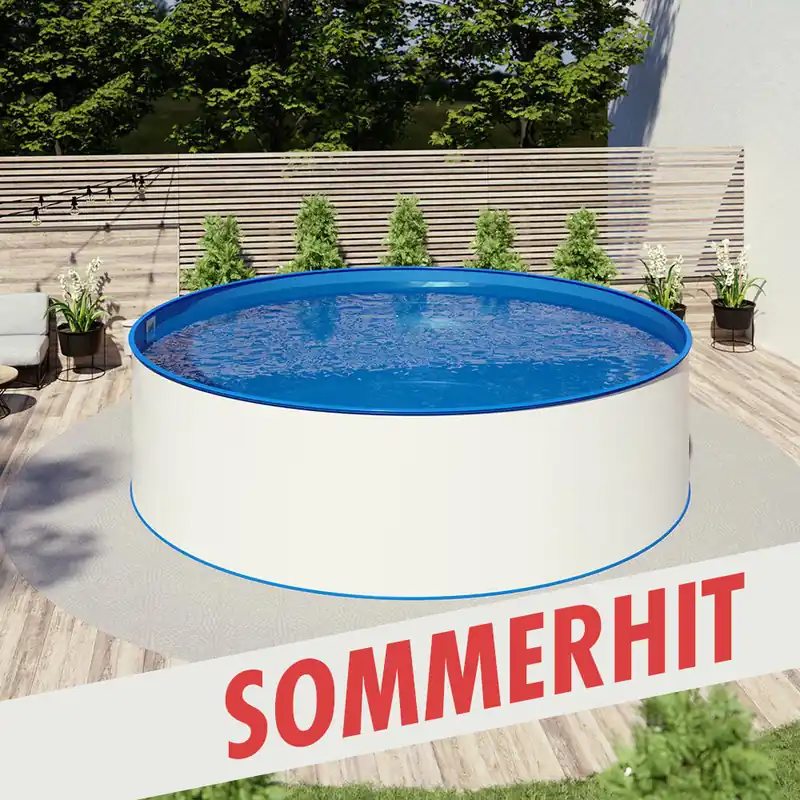 Sommerhit Rundbecken Ø 6,00 x 1,35 m, Folie blau 0,8 mm Mega-Angebot