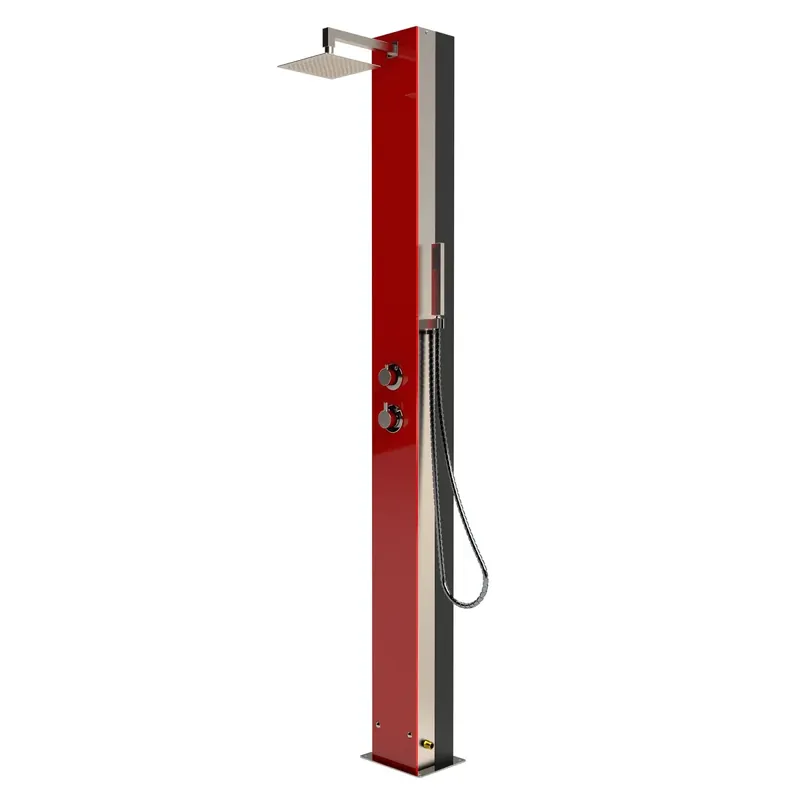IDEAL Solardusche SABA mit roter Glasfront Preisreduziert