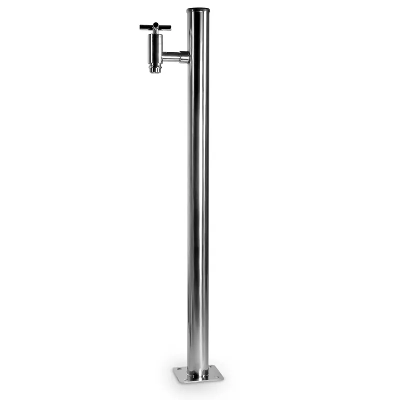 Super-Preis IDEAL Wasser Zapfsäule Ø 48 mm rund | Edelstahl poliert
