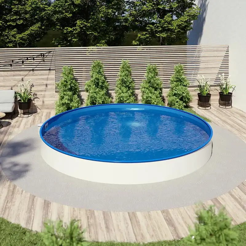 Echt Pool Ø 4,00 x 1,50 m Folie blau 0,8mm EB Handlauf STYLE