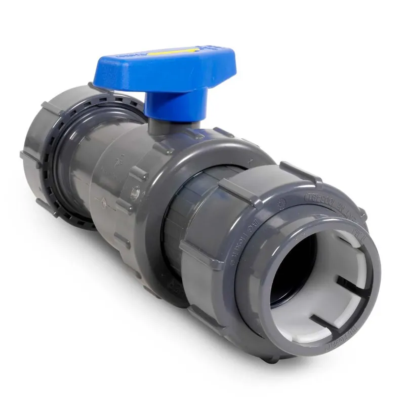 Jetzt Bestellen PVC 2-Wege Kugelhahn SU mit FlexFit Verschraubung Ø 63 mm