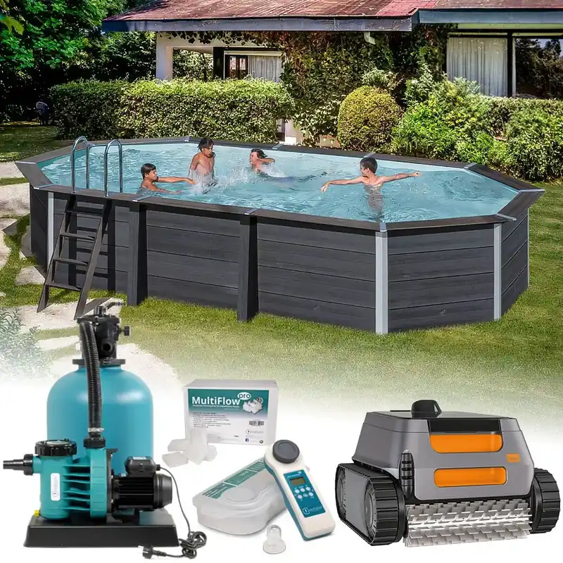 Zertifiziert Edition ''CLEAR''> Composite Ovalpool 6,64 x 3,86 x 1,24 m