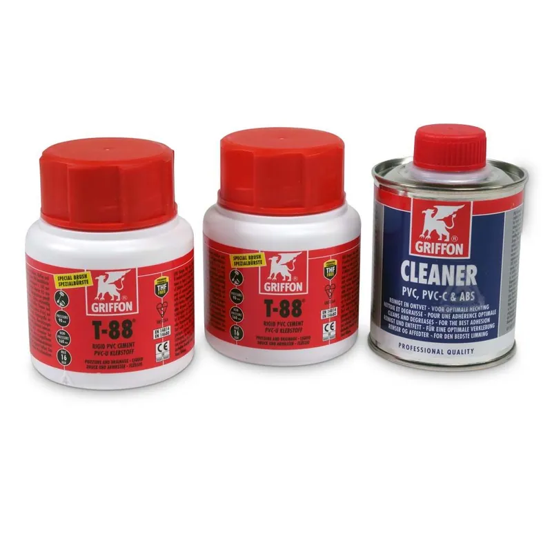 Spar-SET> Griffon PVC Kleber T-88, 2x 100 ml + Cleaner 125ml Neuheit