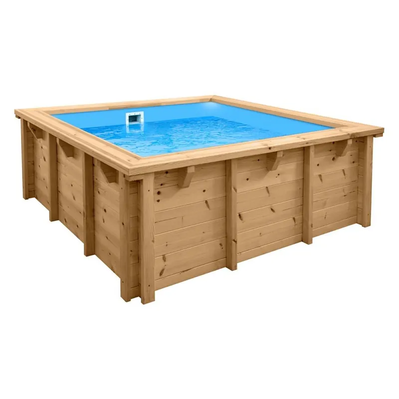 Holzpool Bali rechteck Massivholzpool 2,10 x 2,10 x 0,78 m Finale Aktion