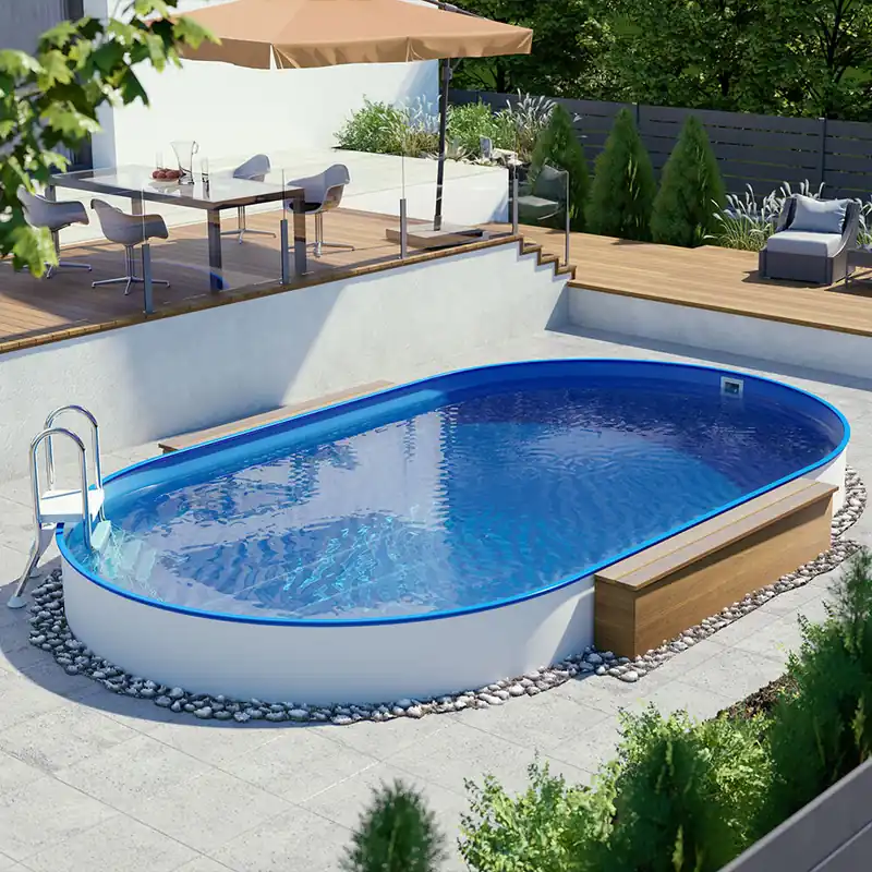 Ovalpool-Set BRONZE 6,23 x 3,60 x 1,50 m, Folie blau 0,80 mm, teileingelassen Jetzt Bestellen