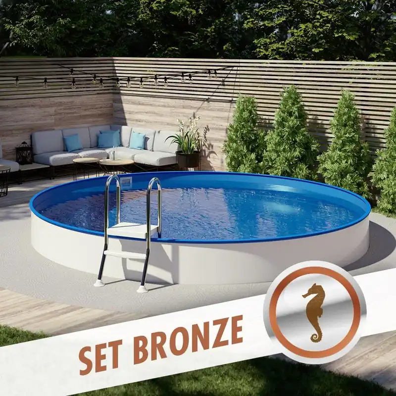 Sichere Zahlung Rundpool-Set BRONZE Ø 2,50 x 1,20 m, Folie blau 0,80 mm, teileingelassen