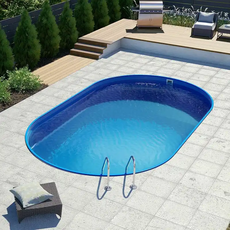 Beliebt Ovalpool-Set BRONZE 4,50 x 2,50 x 1,20 m, Folie blau 0,80 mm, eingelassen