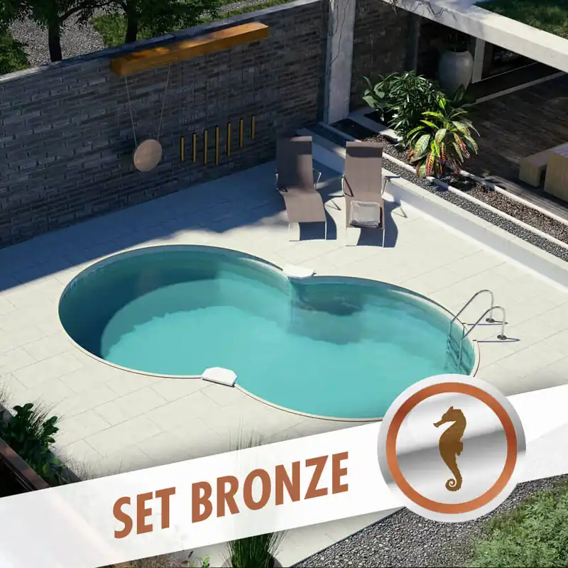 Solange Der Vorrat Reicht Achtform-Set BRONZE 6,25 x 3,60 x 1,35 m, Folie sand 0,80 mm, eingelassen