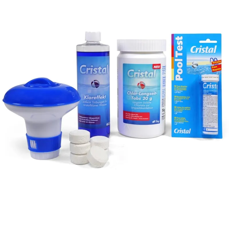 Solange Der Vorrat Reicht CRISTAL Wasserpflege-Set 5-tlg. für kleine Pools