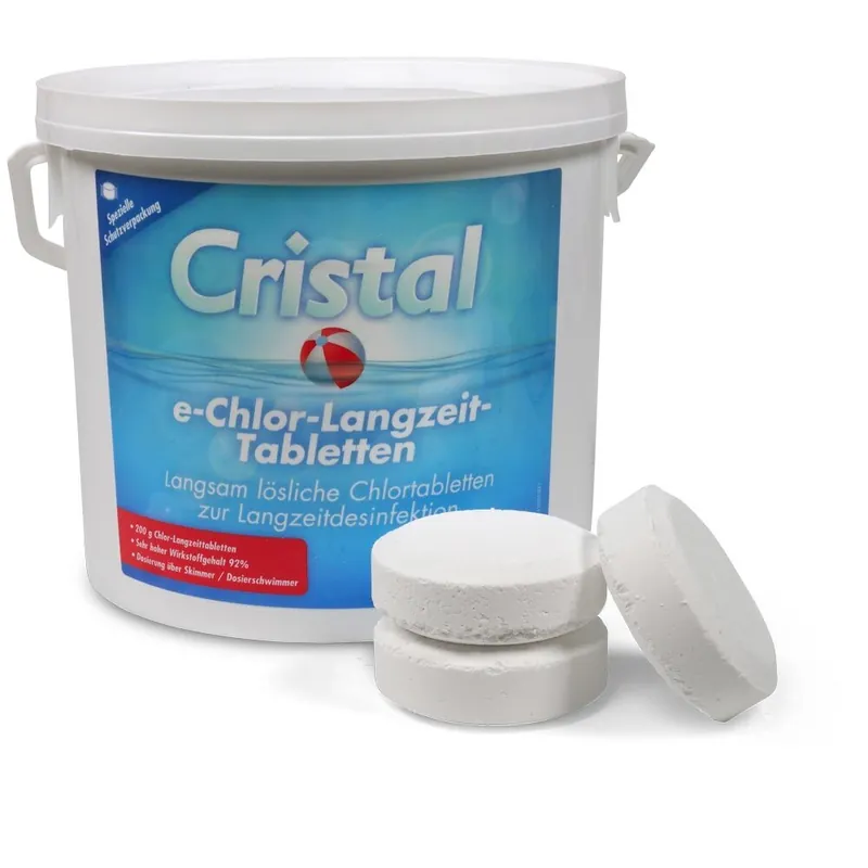 Abverkauf CRISTAL Chlor-Langzeit-Tabletten (200g) 5,0 kg