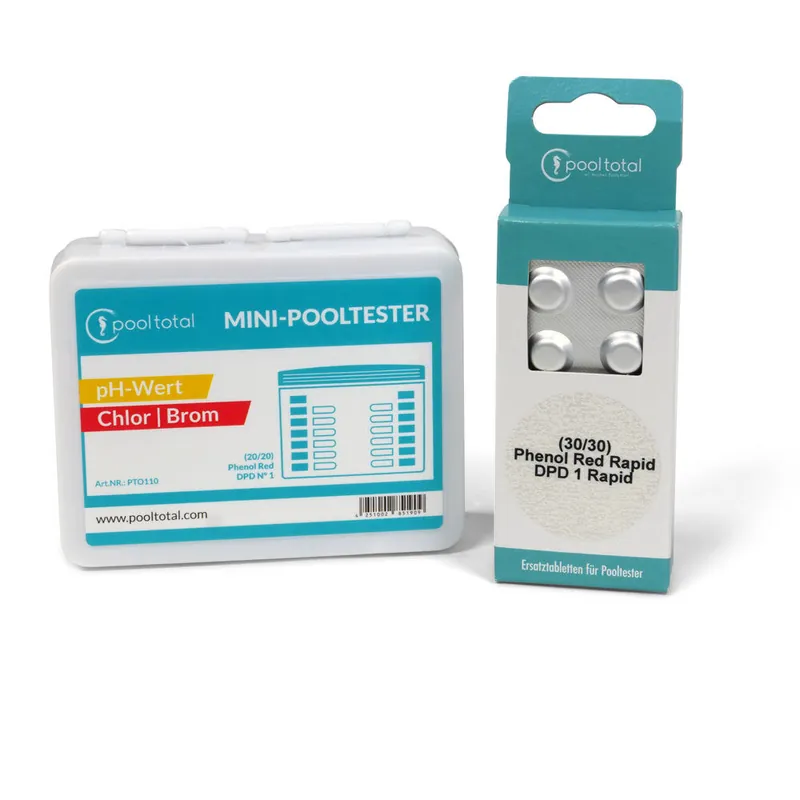 SET> Mini-Pooltester Chlor, Brom, pH + Refill-Pack Nur Für Kurze Zeit