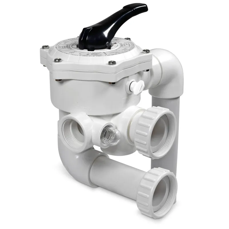 Must-Have 1 1/2'' 6-Wege Ventil weiss mit Anschlussverrohrung für Ø 500mm Kessel