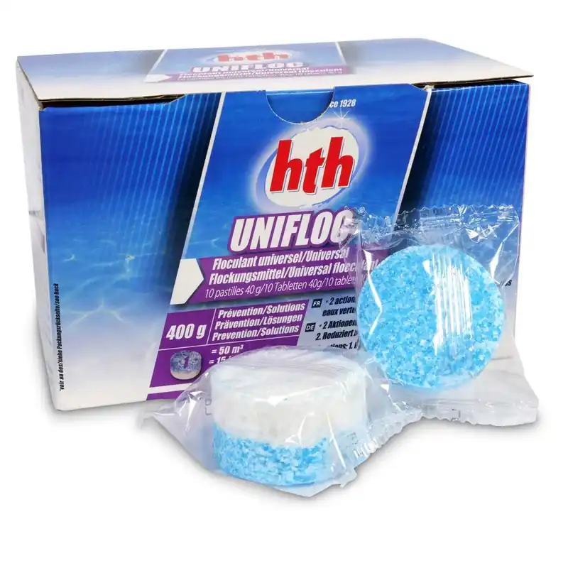 hth UNIFLOCK 10 Flockmittel Tabs á 40g (MHD 01/25) Versand Am Gleichen Tag