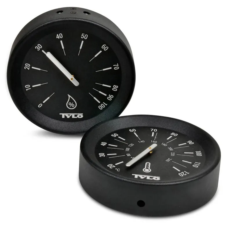 SET> Tylö Thermo- u. Hygrometer Brilliant Black Abverkauf