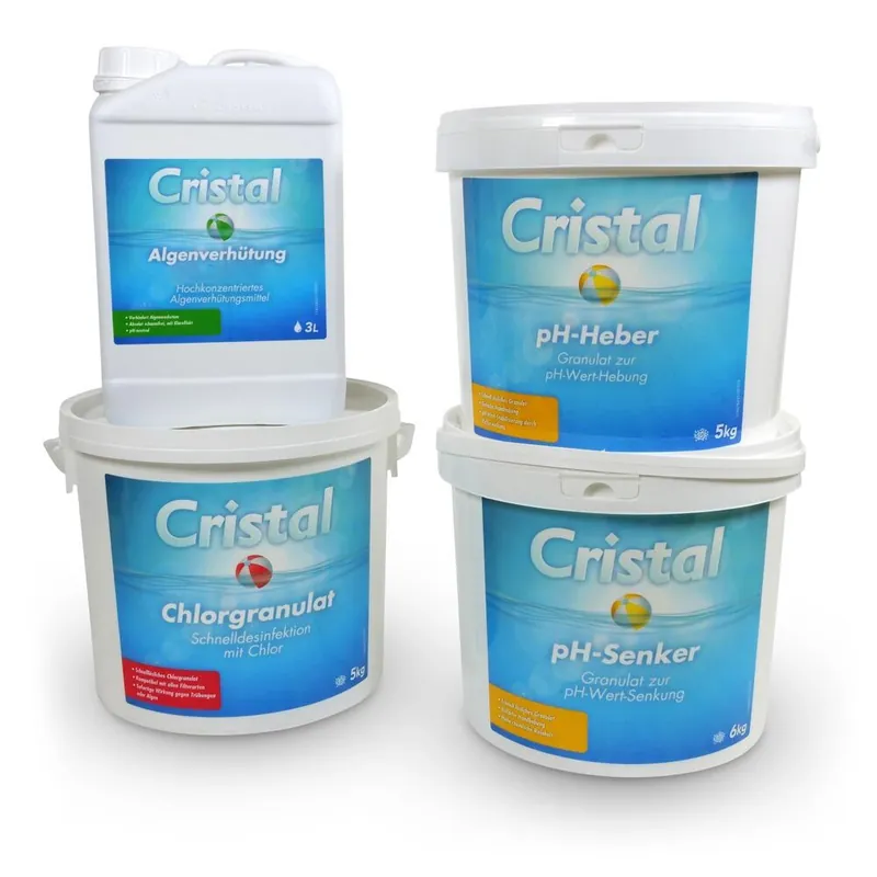 Expressversand CRISTAL Wasserpflege-SET Chlor 19 kg (4-tlg.)