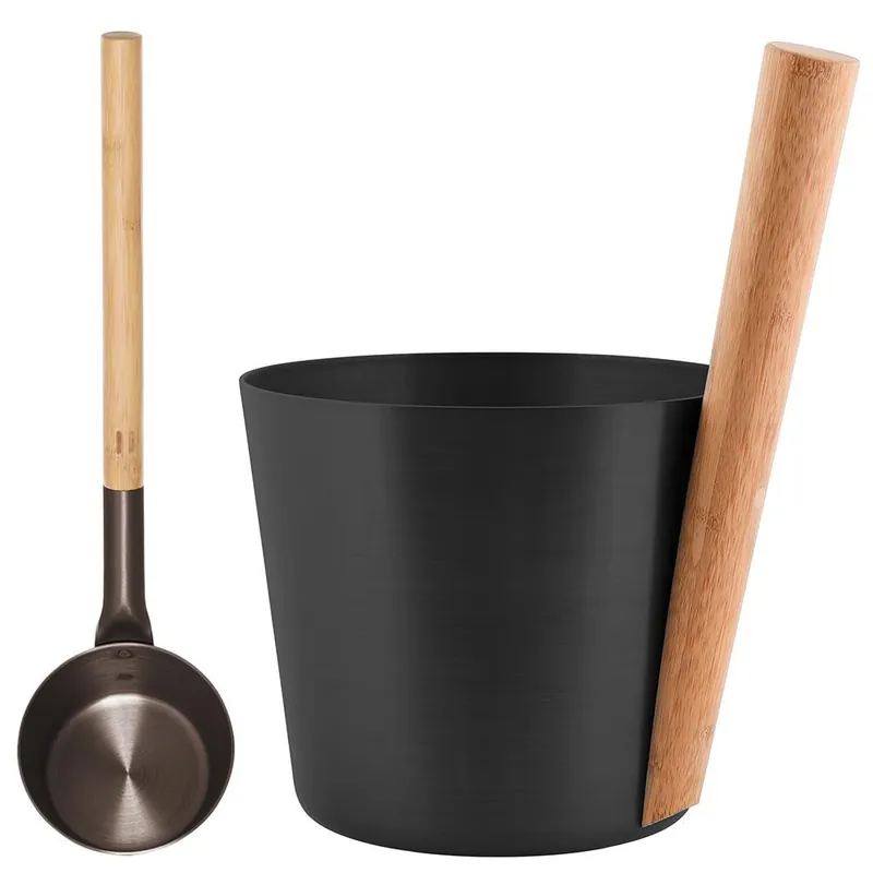 Top-Seller SET> Rento Saunaeimer + Saunakelle aluminium SCHWARZ