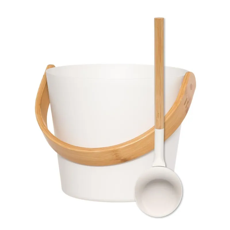 SET> Rento Saunakübel + Saunakelle aluminium WEISS Markenware