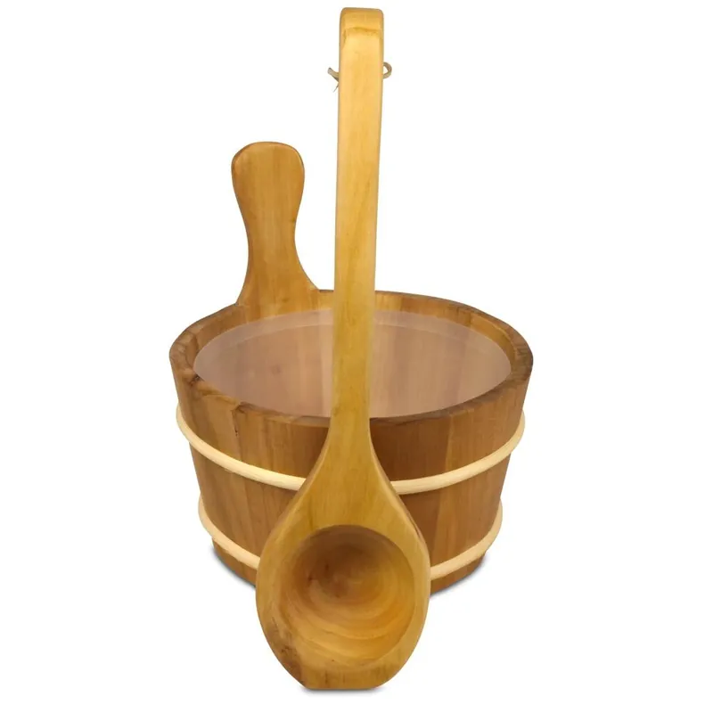 Saunazubehör-Set Thermo Kübel 4 L + Schöpfkelle Expressversand