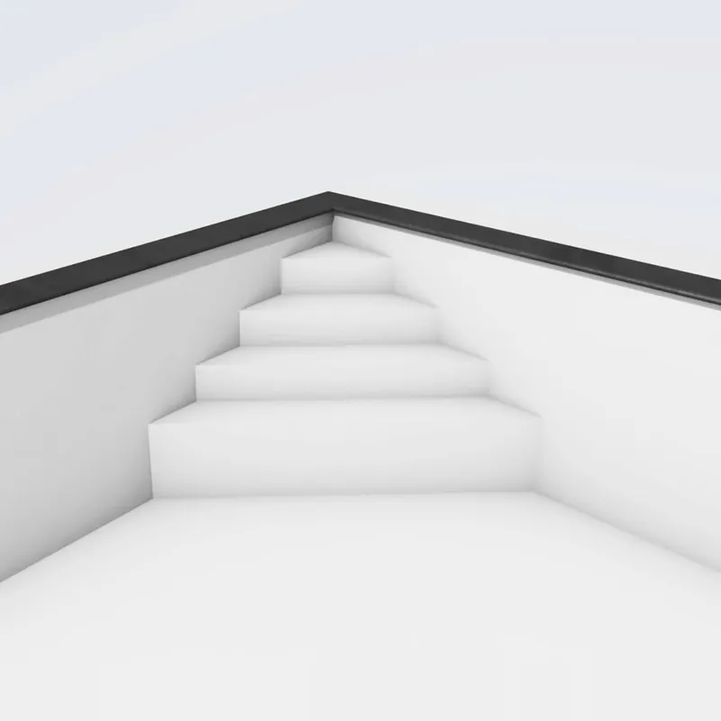 Sofort Bestellen TrendStone Ecktreppe Oblique 169 x 169 cm | H 128 cm 4-stufig für Beckentiefe 150 cm | Polystyrol | Kunststoffbeschichtung