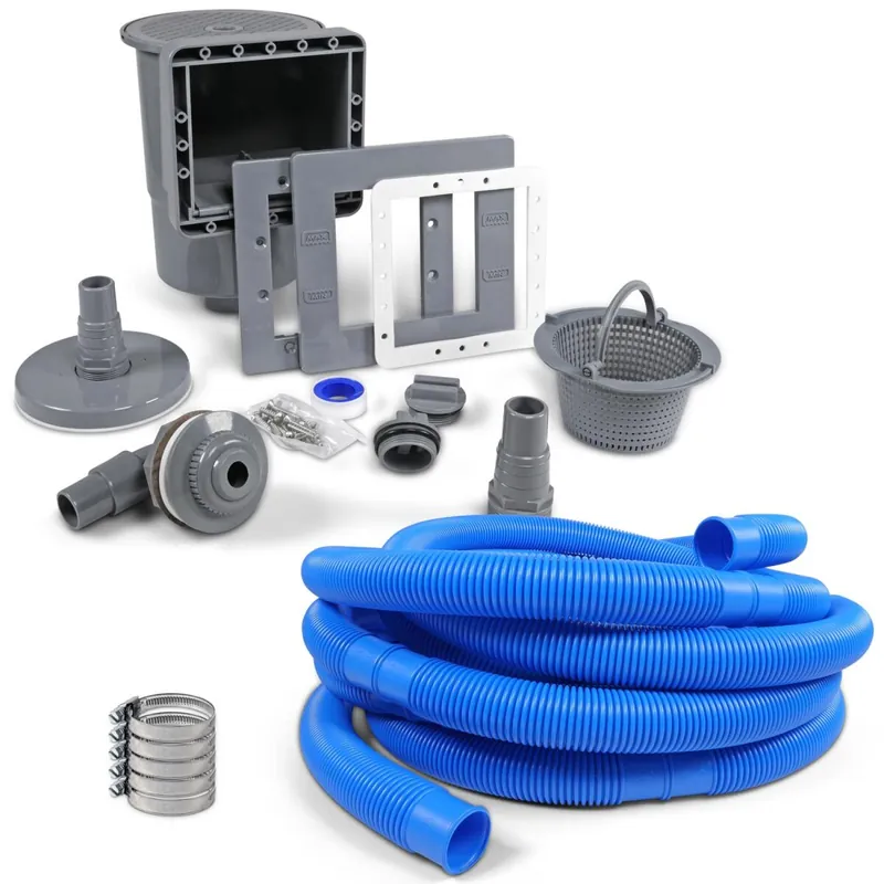 Neue Ware Einbauskimmer-Komplett-Set GRAU deluxe inkl. Schlauch-Set