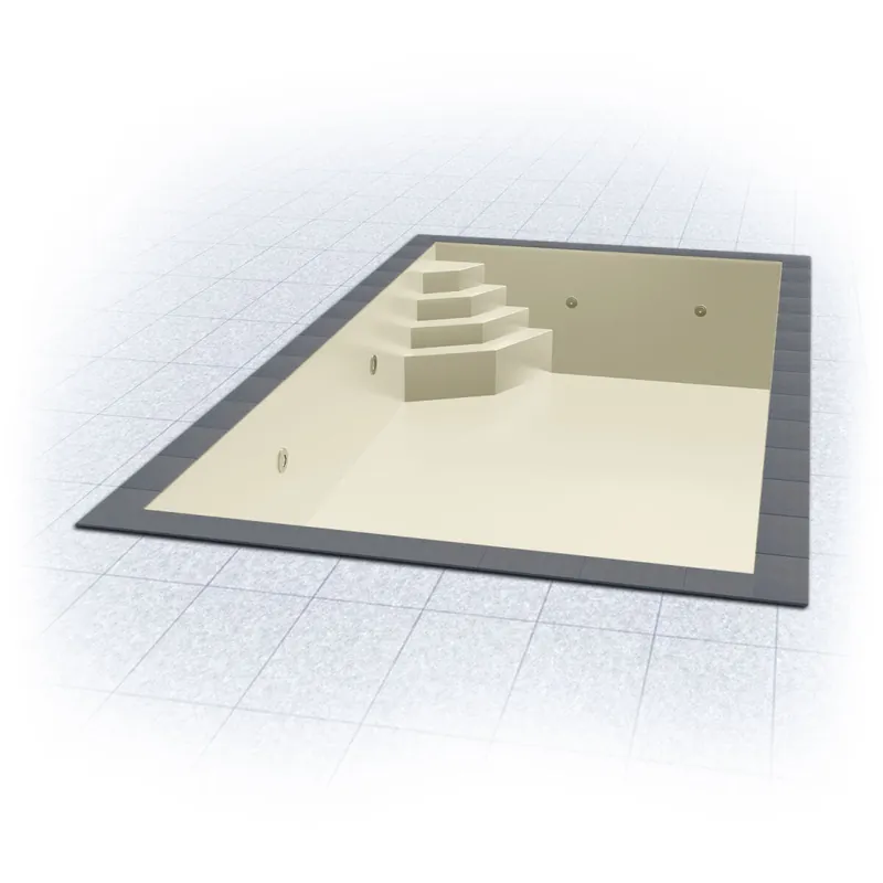 Finale Aktion Innenhülle TRENDLINER KB Rechteckb. 700 x 350 x 150 cm | 0,8 mm | Sand | für Treppe Smaragd links