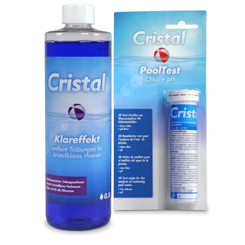 SET> Cristal Klareffekt + PoolTest-Streifen Super-Preis