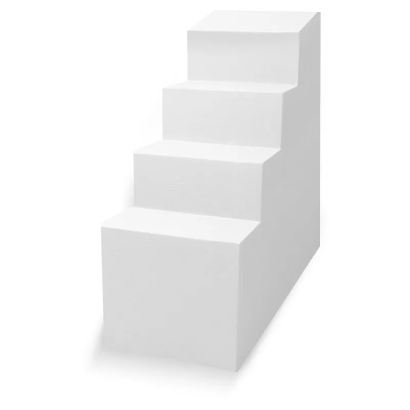 TrendStone Ecktreppe Variofit 118 x 58 cm | H 130 cm 4-stufig für Beckentiefe 150 cm | Polystyrol | Kunststoffbeschichtung | Treppenposition rechts Finale Aktion