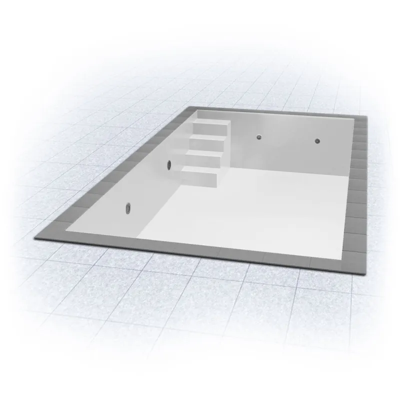 TrendStone Premium Set | Rechteckpool 500 x 300 x 150 cm | Weiß | Treppe Variofit 58 links Finale Aktion