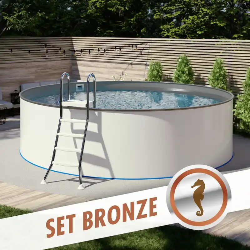 Sofort Bestellen Summerfeeling Rundpool-Set BRONZE Ø 2,50 x 1,20 m, Folie grau 0,80 mm, aufgestellt