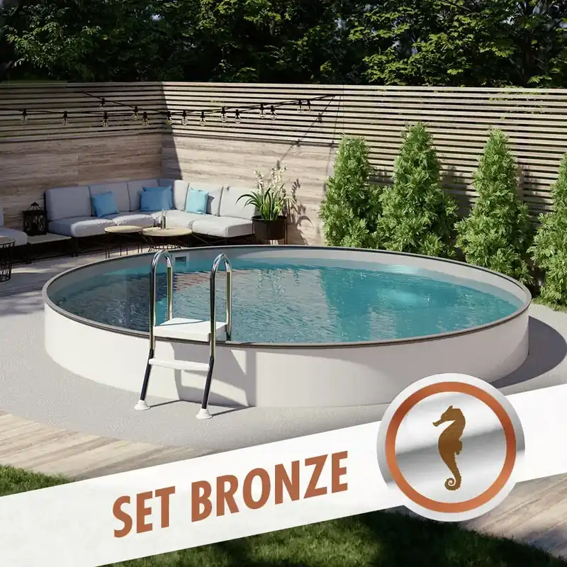 Summerfeeling Rundpool-Set BRONZE Ø 2,50 x 1,20 m, Folie grau 0,80 mm, teileingelassen Super-Preis