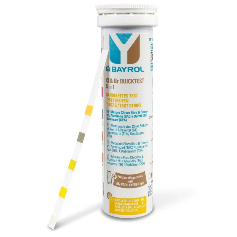 BAYROL Quicktest 5 in 1 (50 Teststreifen) Markenprodukt