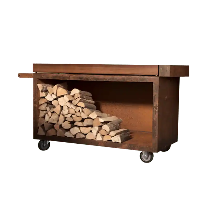 Begrenztes Angebot OFYR Mise-En-Place Table 135 Pro Corten & Teakholz