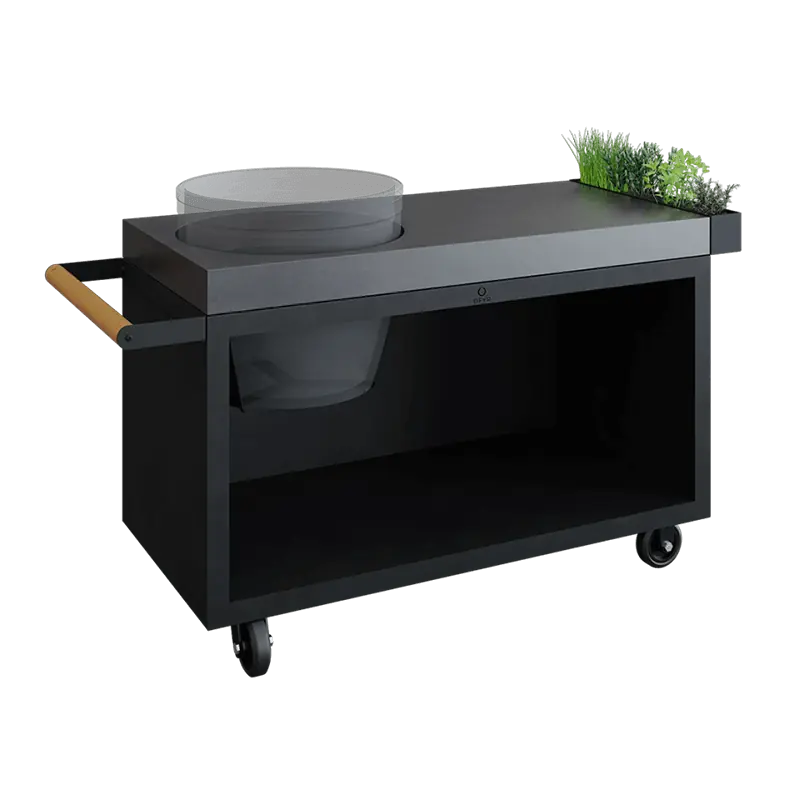 Finale Aktion OFYR KamadoTable Pro 135 Black Concrete geeignet für BigGreenEgg