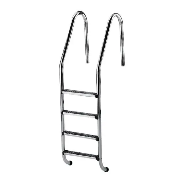 Angebot Aktion Einbauleiter Edelstahl 4-stufig weiter Holm Beckentiefe 1,50 m Schwimmbad Leiter