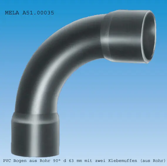 PVC Bogen 90° Klebemuffe Ø 63 mm Garantierte Lieferung