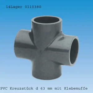 PVC Kreuzstück Klebemuffe Ø 63 mm Neu