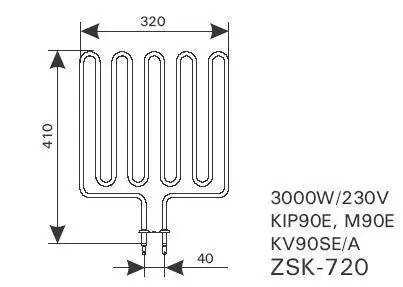 Markenprodukt Harvia Heizstab 3000W ZSK-720 KIP 9 kW Trendi 9 kW,Top Class 9 kW, Sound, Moderna