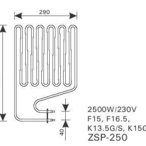 Sofort Bestellen Harvia Heizstab 2500W ZSP-250 f. F15, F16,5, K13,5G/S,K15G/S