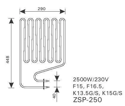 Sofort Bestellen Harvia Heizstab 2500W ZSP-250 f. F15, F16,5, K13,5G/S,K15G/S
