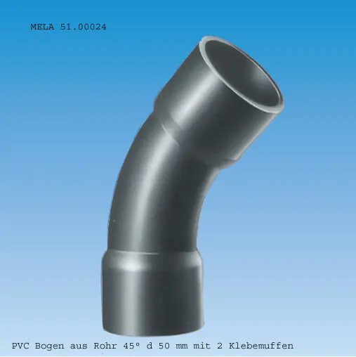 PVC Bogen 45° Klebemuffe Ø 50 mm Top-Preis