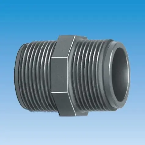Markenware PVC Doppelnippel mit Außengewinde 1 1/2" x 1 1/2"