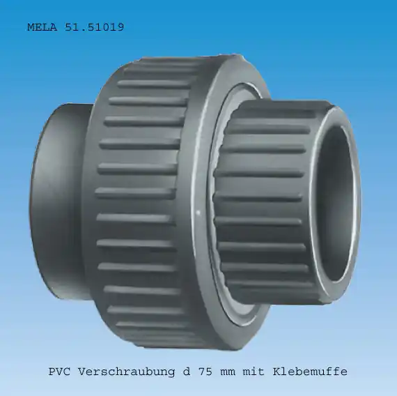 Günstig PVC Verschraubung 75 mm mit Klebemuffe