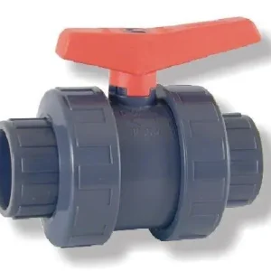 PVC 2-Wege-Kugelhahn mit Klebemuffen d 90 mm Neu